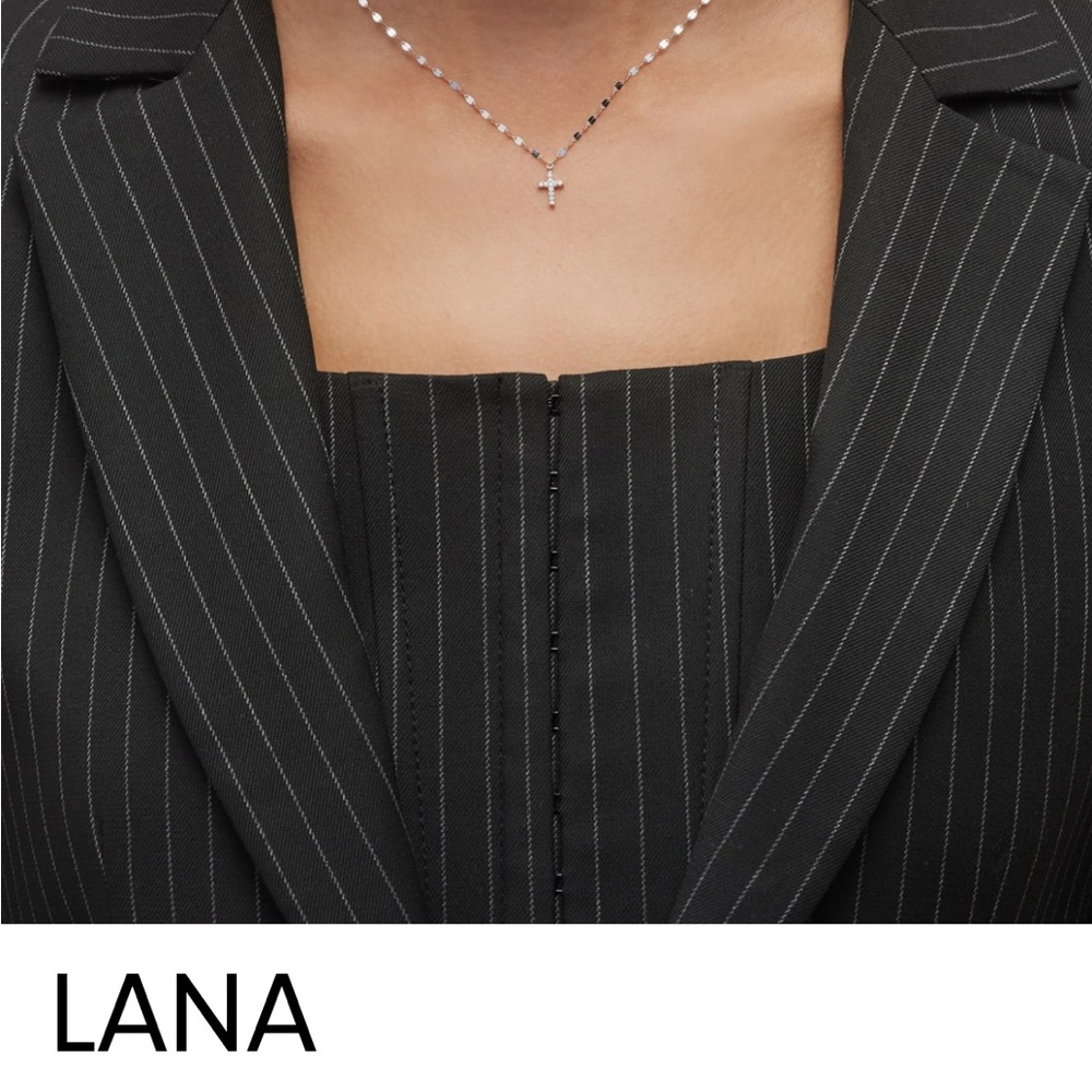Lana 14k Gold Flawless Mini Cross Necklace - Picture 5 of 5